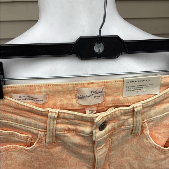 UNIVERSAL THREAD Women's High Rise Skinny Stretch Jeans Orange Acid Wash  6/28 - Picture 3 of 5